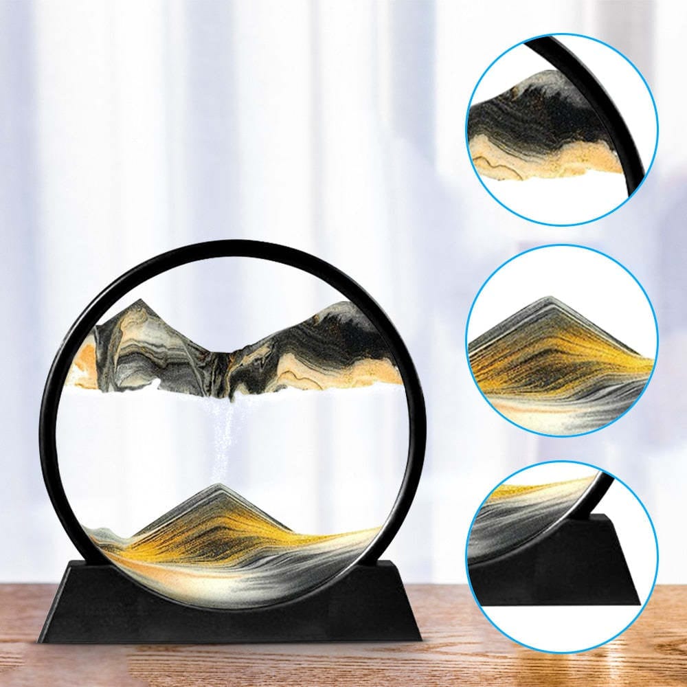 3D Hourglass - Sand Landscape in the Open Sea