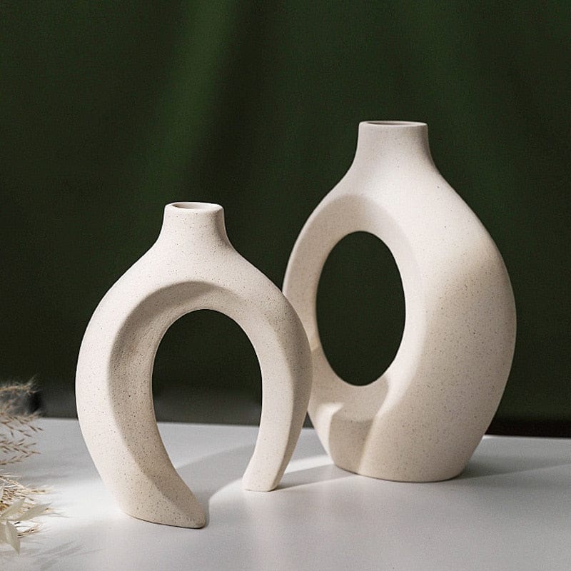 Duo of Nordic Ceramic Vases