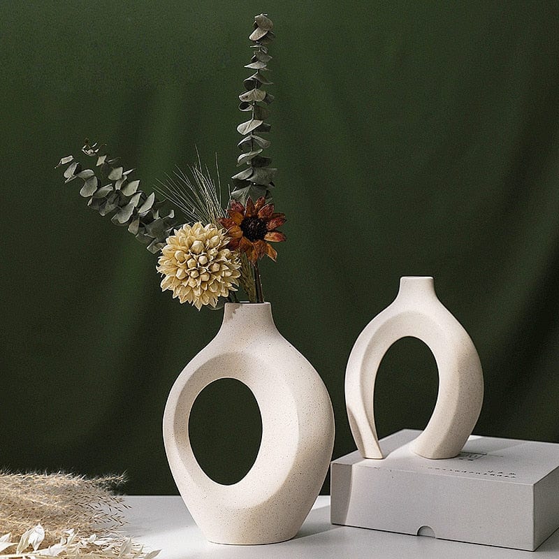 Duo of Nordic Ceramic Vases