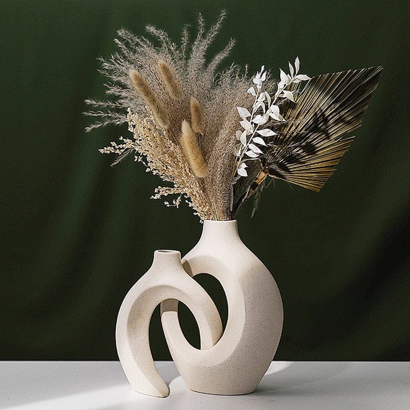 Duo of Nordic Ceramic Vases