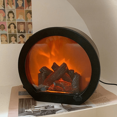 Cozy LED Fireplace Night Light
