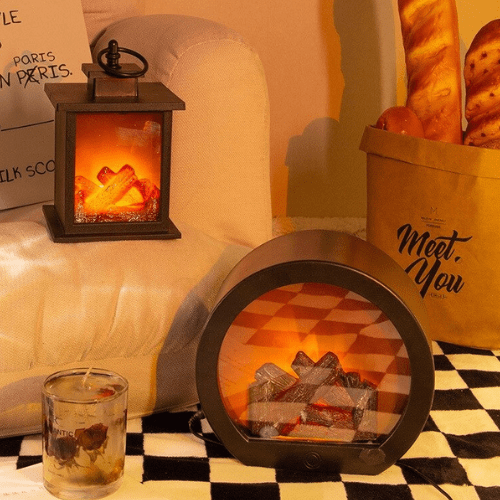 Cozy LED Fireplace Night Light